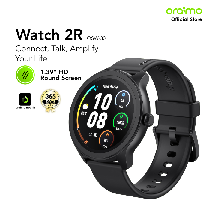 oraimo Smart Watch 2R Layar Warna-Warni Jam Tangan Pintar Bluetooth  Nirkabel Panggilan Bt Ip68 Tahan Air Tahan Debu OSW-30 Layar Hitam  Layar