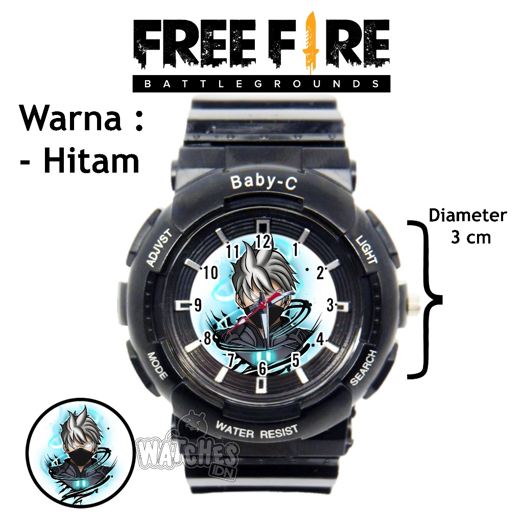 Jam Tangan Anak Laki-Laki Sport Anti Air Logo Freefire Baru