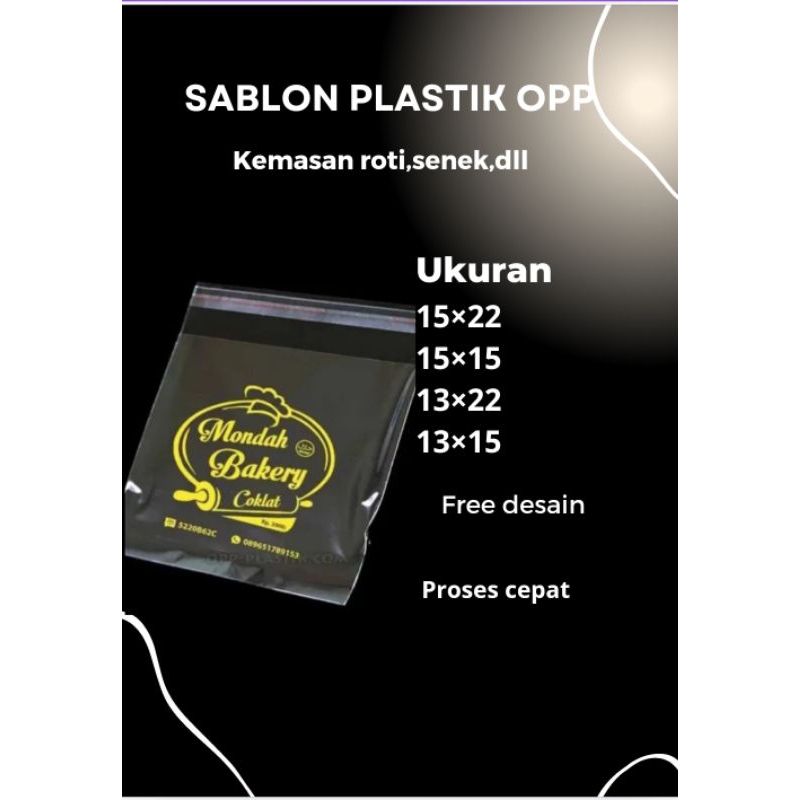 Jual plastik sablon opp Roti Custom Free Desain Ukuran 15×22 | Shopee ...