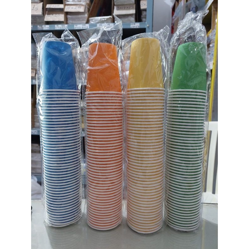 Jual Gelas kertas / paper cup warna warni tebal (isi=50pcs) | Shopee ...