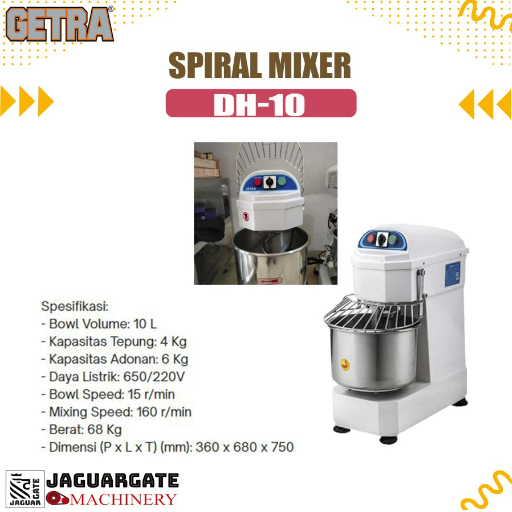 Jual Spiral Mixer getra DH-10 /Mixer Spiral 10 Liter Getra DH 10 Mixer ...