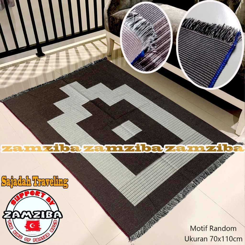 Paket 100 pcs Sajadah Traveling Dewasa Bahan Polister Uk 70*110 cm Perlengkapan Sholat