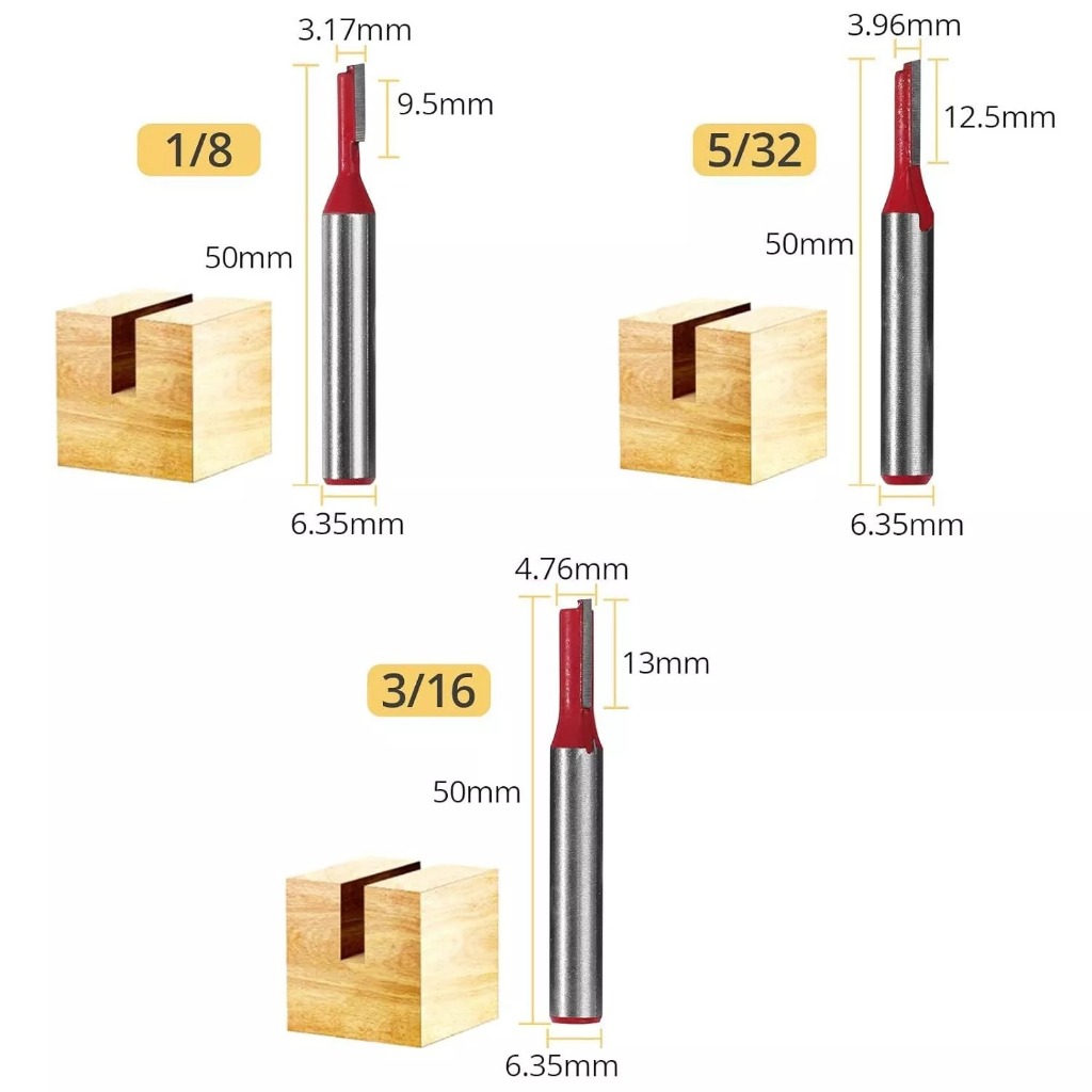 Jual mata Router Straight bit set 7pcs mata profil trimmer milling ...