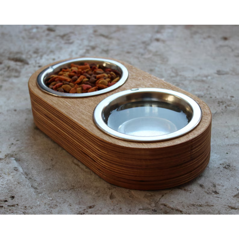 Jual Tempat Makan Kucing/anjing Kayu bentuk Oval | Shopee Indonesia
