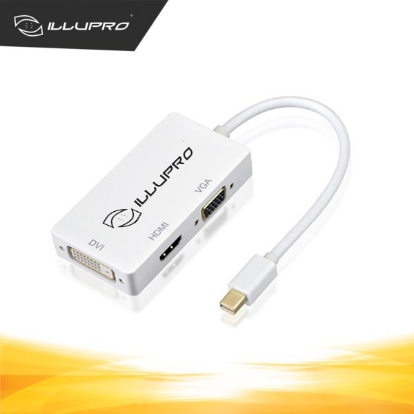 Jual ILLUPRO Converter Thunderbolt Mini Display Port to HDMI VGA DVI 3 ...