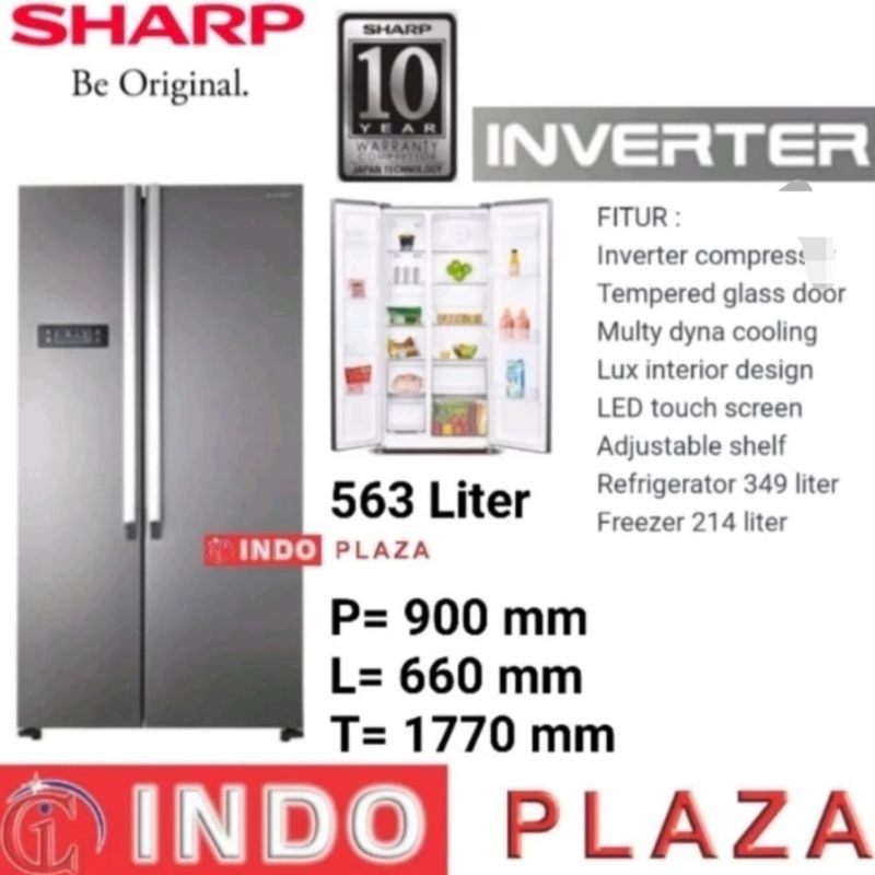 Jual KULKAS SHARP SIDE BY SIDE INVERTER SJ-IS60M-SL 563 Liter | Shopee ...