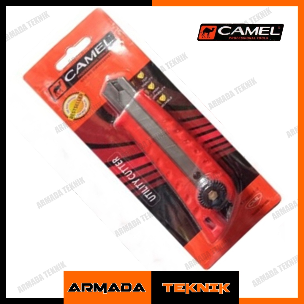 Jual Pisau Cutter Besar Model Putar dan Tarik L500 Camel | Shopee Indonesia