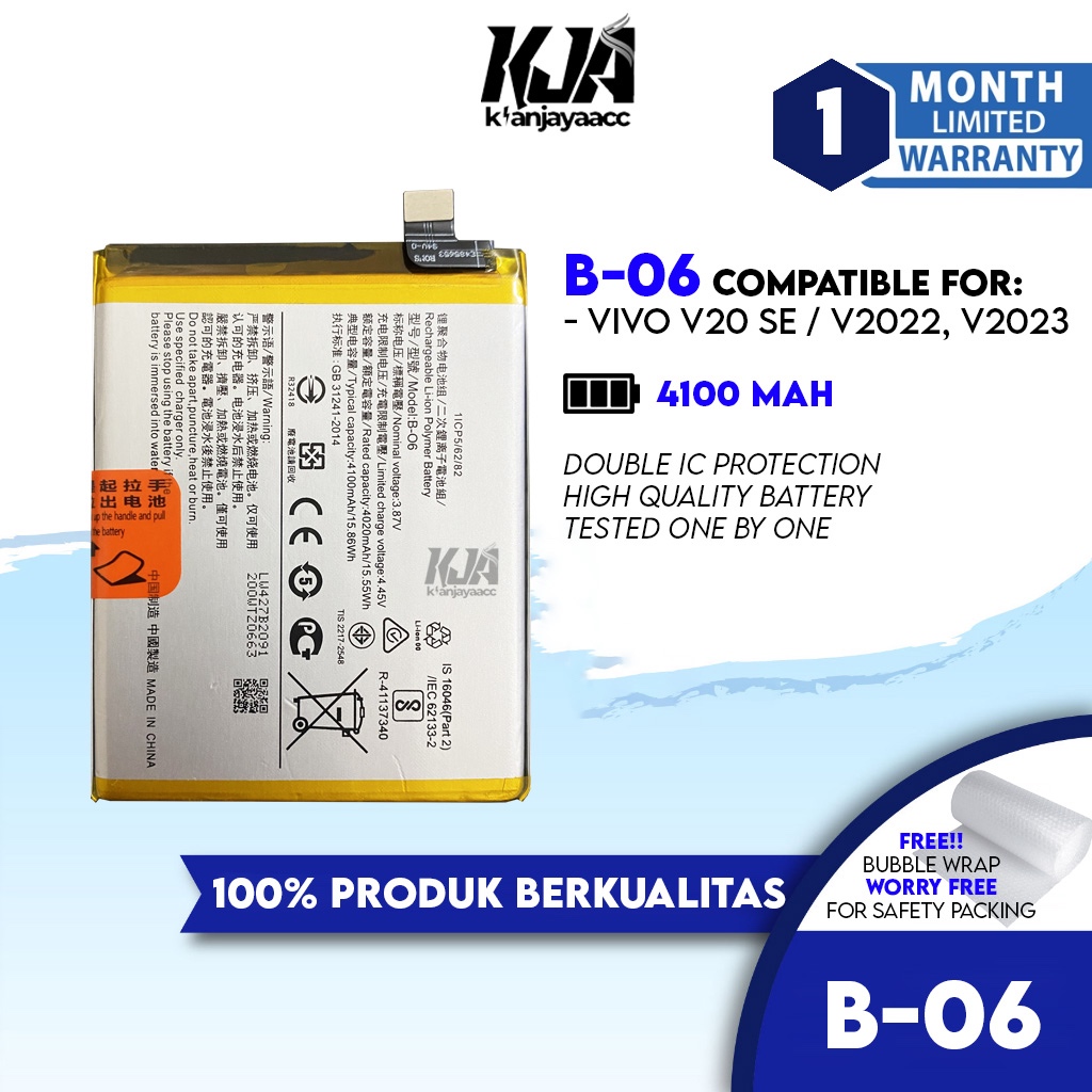 Baterai Vivo V20 SE V2022, V2023 B-06 Original OEM Batre Batrai Battery  Hp B06 Ori