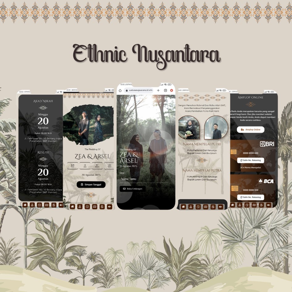 TEMA ADAT - Undangan Website Pernikahan Foto & Tanpa Foto | Jawa, Bali, Batak, Minang