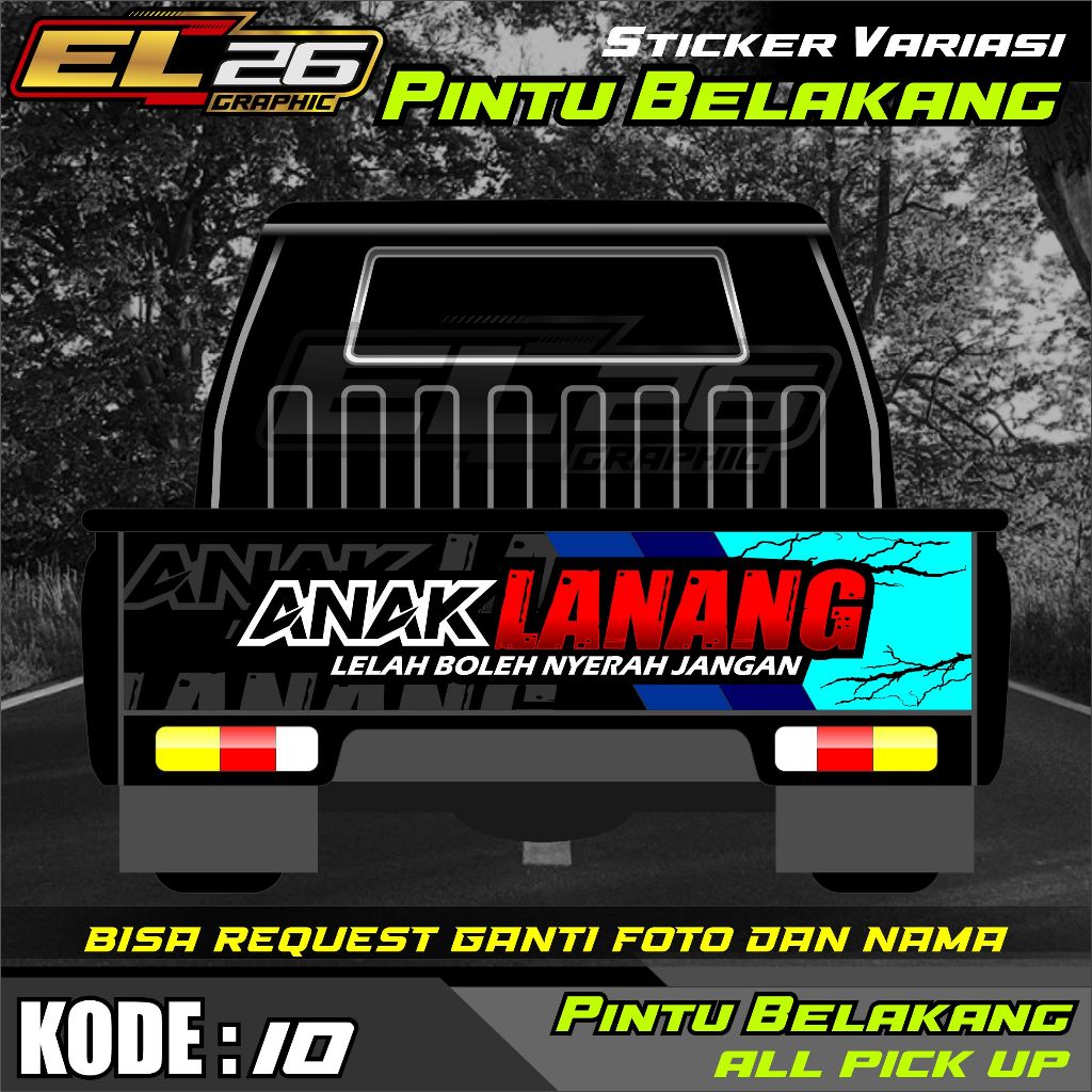Jual (COD) Stiker Decal Pintu Belakang ANAK LANANG (BISA REQUEST ...
