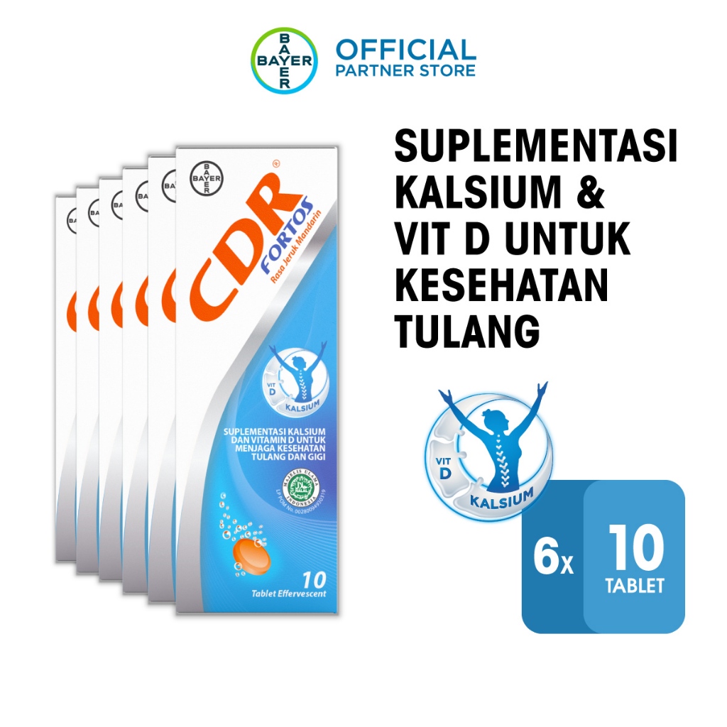 Jual CDR Fortos Suplemen Tulang & Gigi Vitamin D dan Kalsium Rasa Jeruk ...
