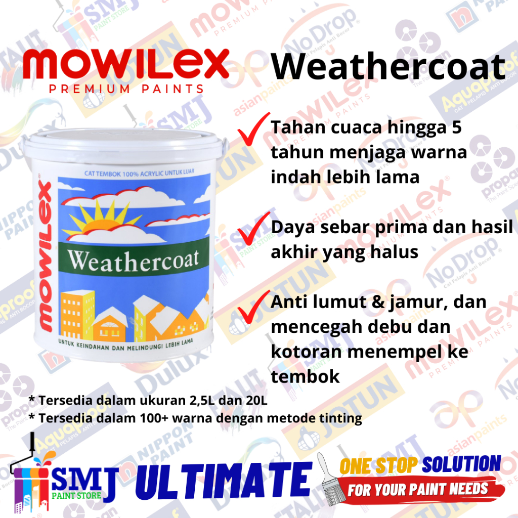 Jual Cat Tembok Eksterior Mowilex Weathercoat Warna Tinting 25l Shopee Indonesia 2428