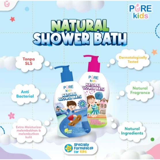 Jual PUREKIDS NATURAL SHOWER BATH 300ML Shopee Indonesia
