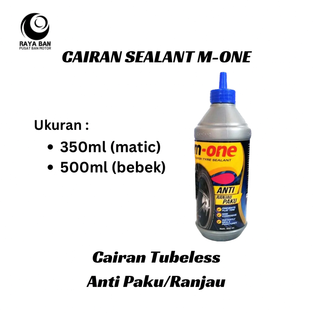 Jual Cairan Tubeless Anti Paku/Ranjau M-One Sealant Ban Motor Anti ...