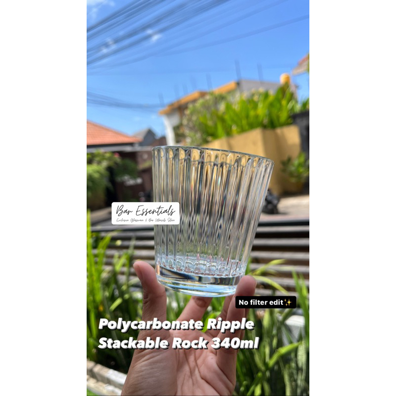 Jual Polycarbonate Stackable Ripple Rock Unbreakable Glass 340ml ...