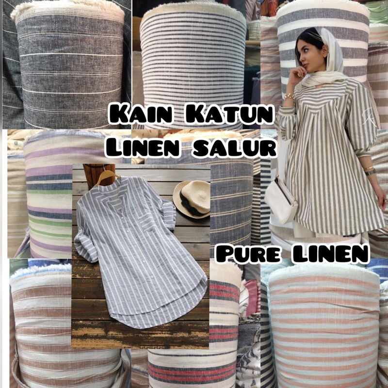 Jual KAIN PURE LINEN KATUN LINEN SALUR IMPORT | Shopee Indonesia