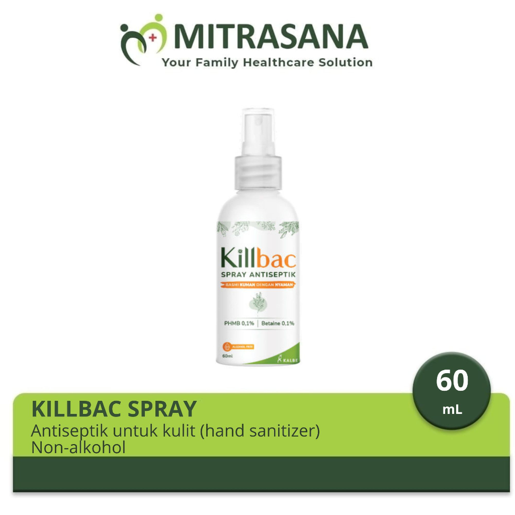 Jual Killbac Spray 60 mL - Antiseptik Hand Sanitizer | Shopee Indonesia