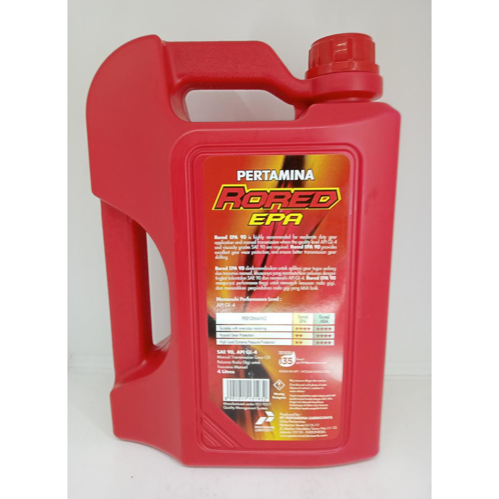 Jual Pertamina Rored EPA 90, Oli Gardan, Gear Sae 90 4 Liter Galon ...