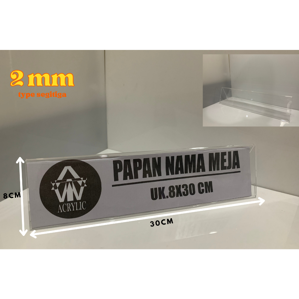 Jual Akrilik Papan Nama Meja Panitia Uk 8x8x30 Cm Tebal 2mm Shopee