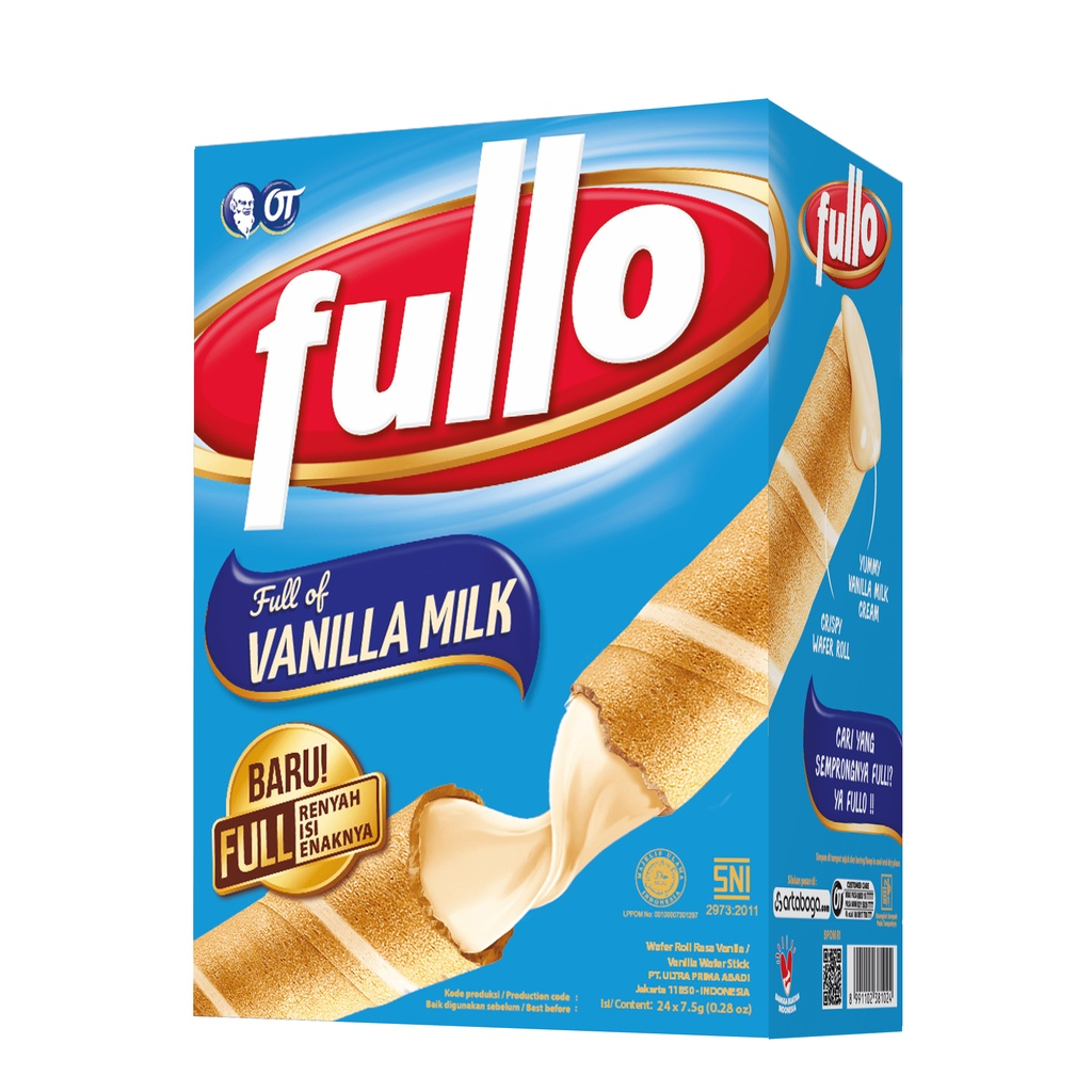 Jual Fullo Wafer Roll Rasa Chocolate/Vanilla 1 Box Isi 24 pcs | Shopee ...