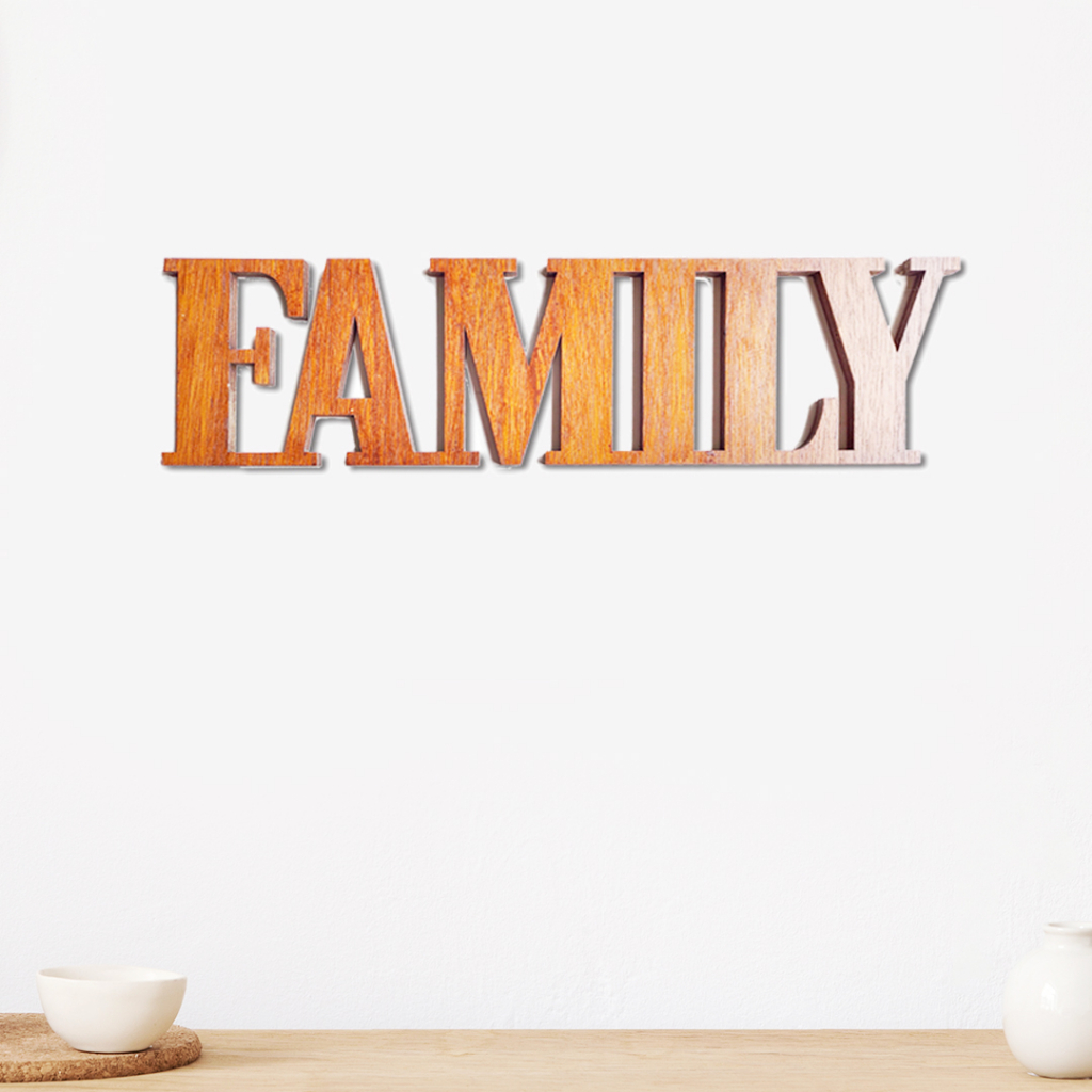 Jual Hiasan Dinding Ruang Tamu Tulisan Family Aesthetic CTKOO06