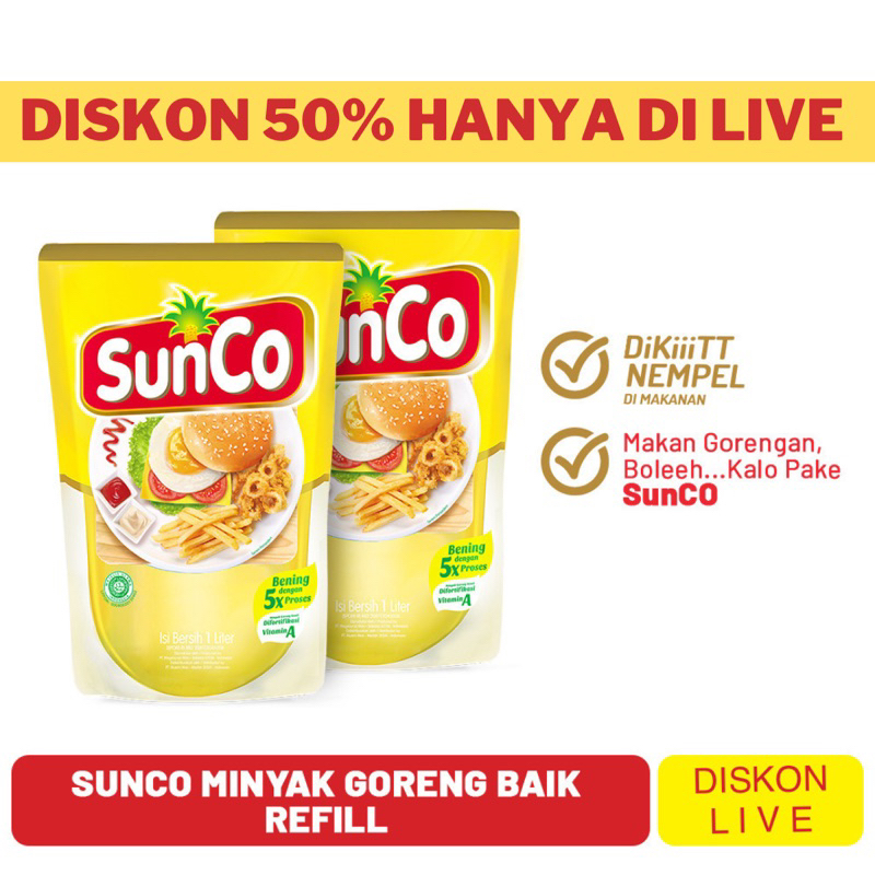 Jual Sunco Minyak Goreng Kemasan Refill Pouch Liter L Lt L Liter Lt Gulaku Premium