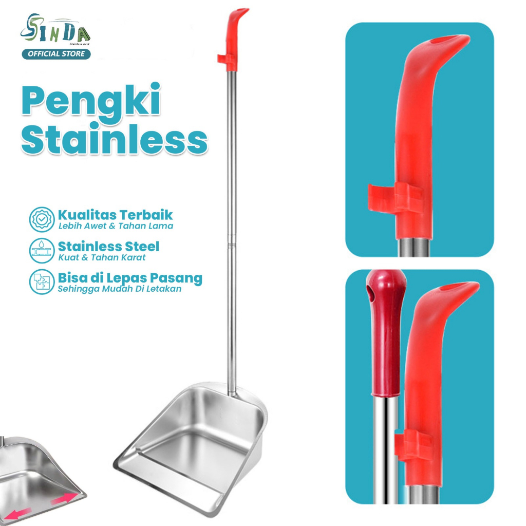 Jual Sinda Serokan Sampah Stainless Steel Pengki Sampah Stainless Tebal Anti Karat Pengki Sampah 0668