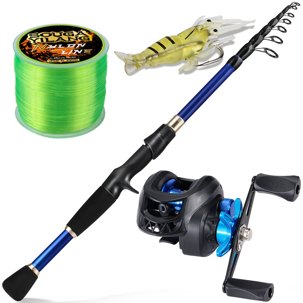 Fishing Rod Cobo With Telescopic, Carbon Fiber Fishing Pole Cobo Set