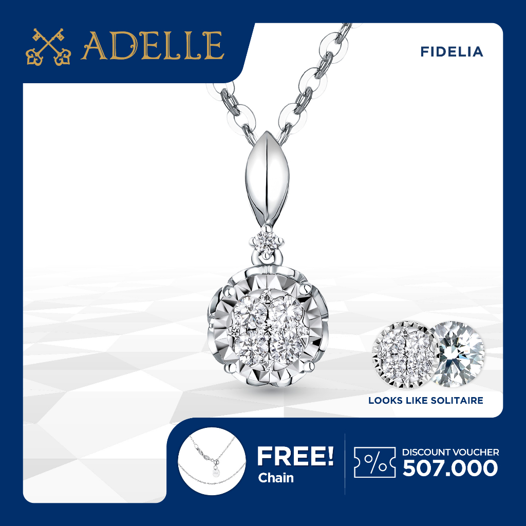 Jual Adelle Jewellery Fidelia Diamond Pendant Liontin Berlian Emas