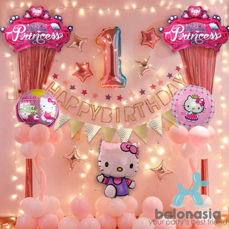 Jual Dekorasi ulang tahun anak Hello kitty tirai led Shopee Indonesia