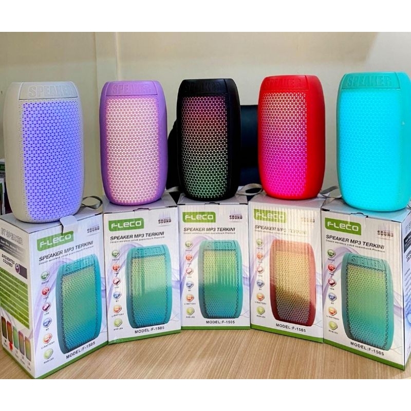 Jual Speaker F1505 Fleco Speaker Bluetooth Lampu LED RGB Super Bass