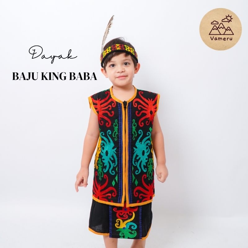 Jual VAMERU - PAKAIAN ADAT ANAK LAKI-LAKI DAYAK KALIMANTAN BORDIR