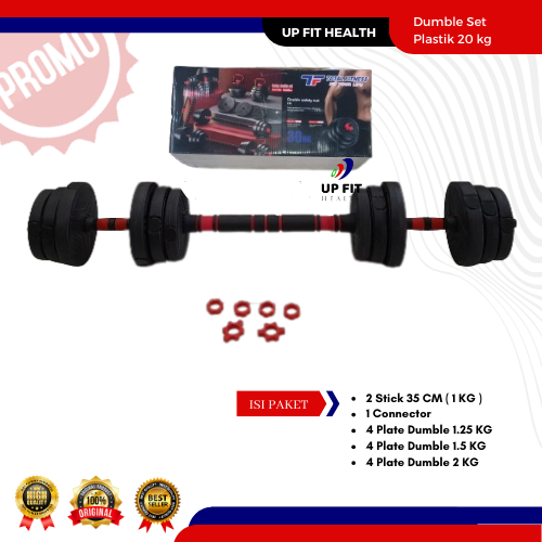 Jual Dumbbell Set 20 Kg PVC Alat Olahraga Beban Angkat Besi Barbell ...