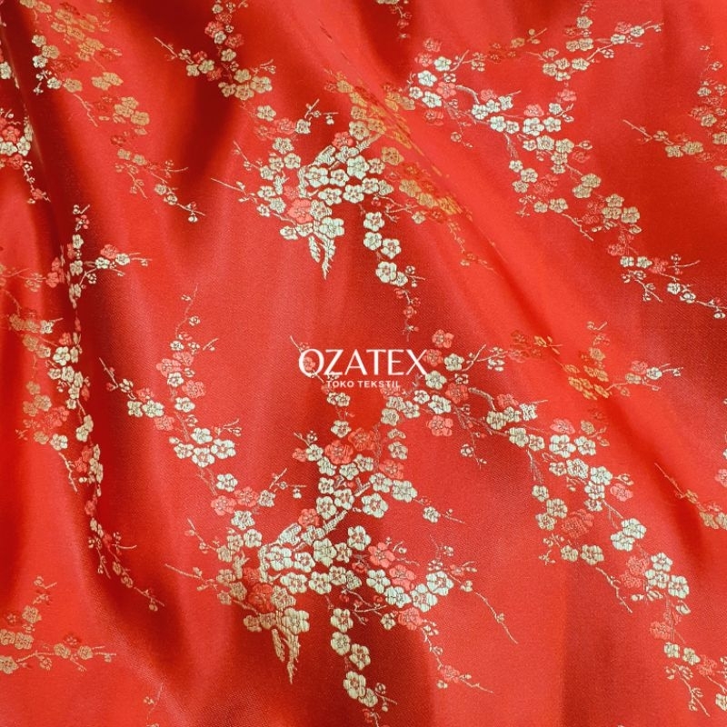 Jual Kain Congsam Ceongsam Chongsam Cheongsam Sutra Motif SAKURA ...
