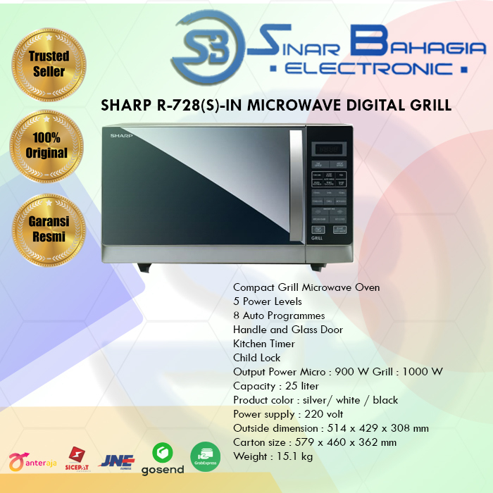 Jual SHARP R-728(S)-IN MICROWAVE DIGITAL GRILL (NEW) (KHUSUS BANDUNG ...