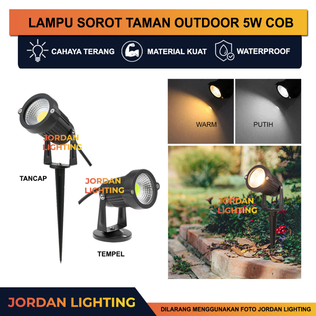 Jual Lampu Led Taman Sorot Halaman Teras 5w Spotlight Outdoor Tancap Tempel Spot Light 5 Watt 