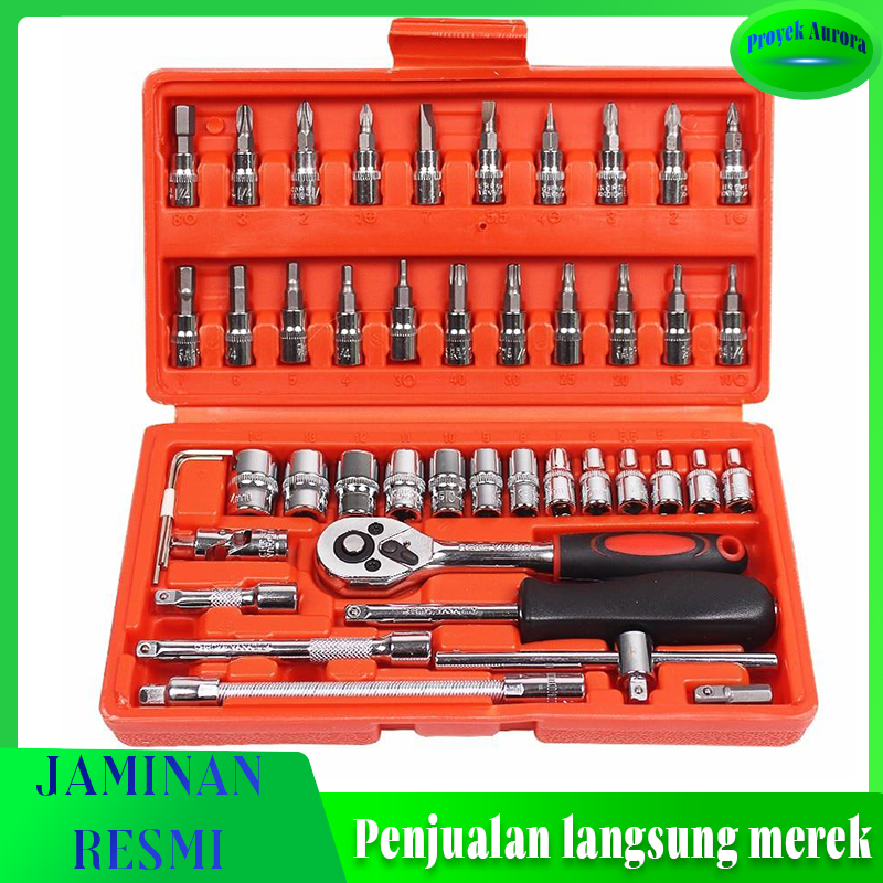 Jual [Flash Sale!!!]46 PC Set Socket /Full Lengkap Socket Tool/kunci ...