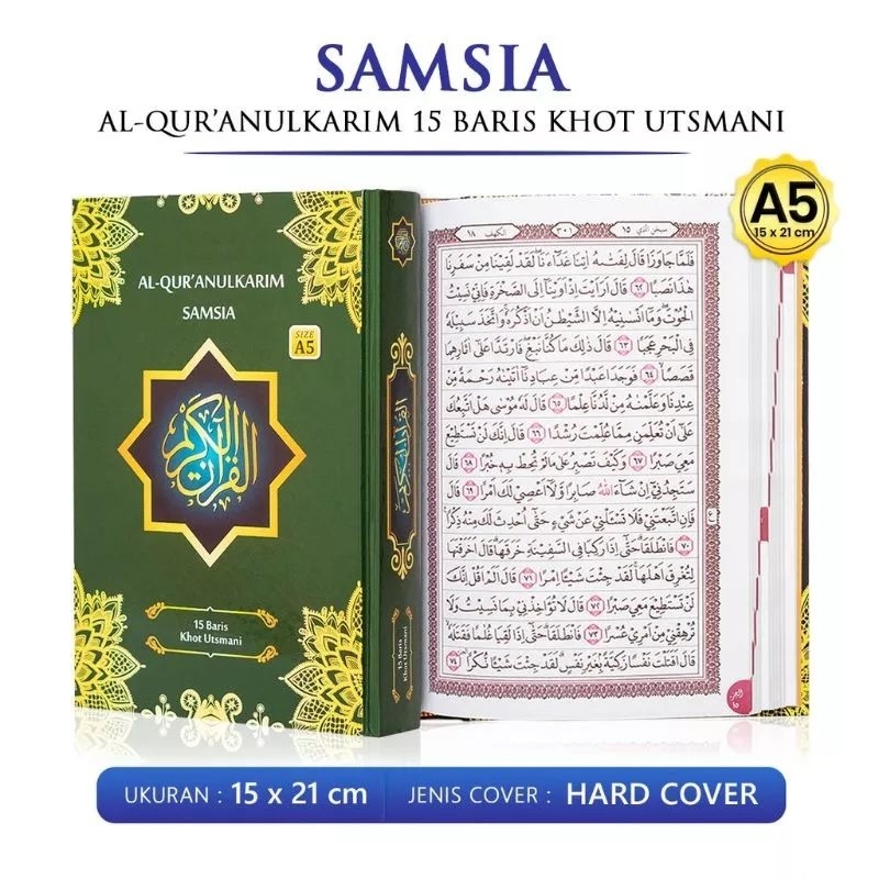 Jual Al Quran Samsia Tanggung Ukuran 15x21 Cm Quran Pojok 15 Baris Rasm Ustmani Shopee Indonesia 9159