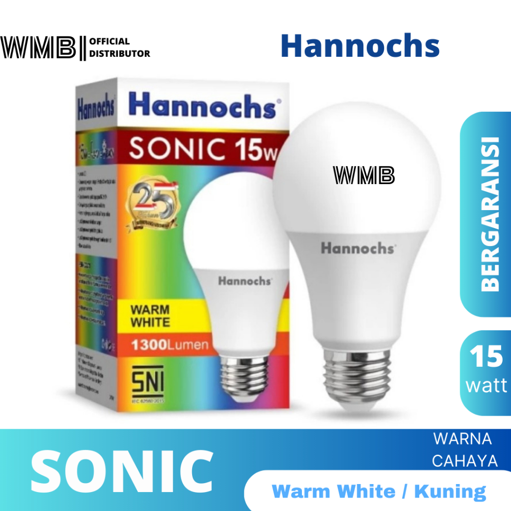 Jual Lampu Hannochs Led Sonic 15w Watt Cahaya Putih Shopee Indonesia