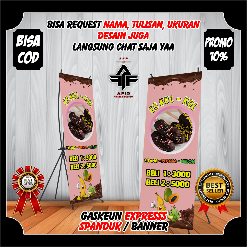 Jual X Banner Es Kul Kul Buah Viral Banner Spanduk Model Berdiri