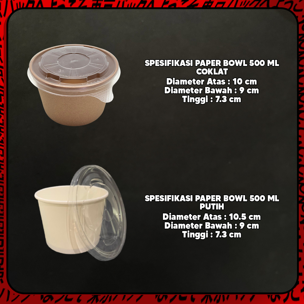 Jual Paper Bowl 500 ml / Mangkok Kertas / Rice Bowl Paper 500 ml ...
