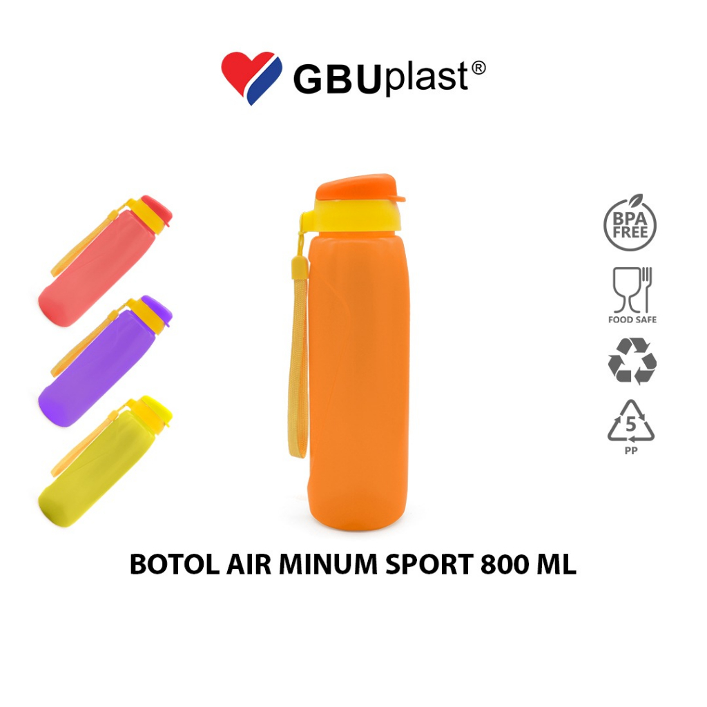 Jual GBUplast Botol Minum Sport Plastik BPA Free 800ml Drink Bottle ...