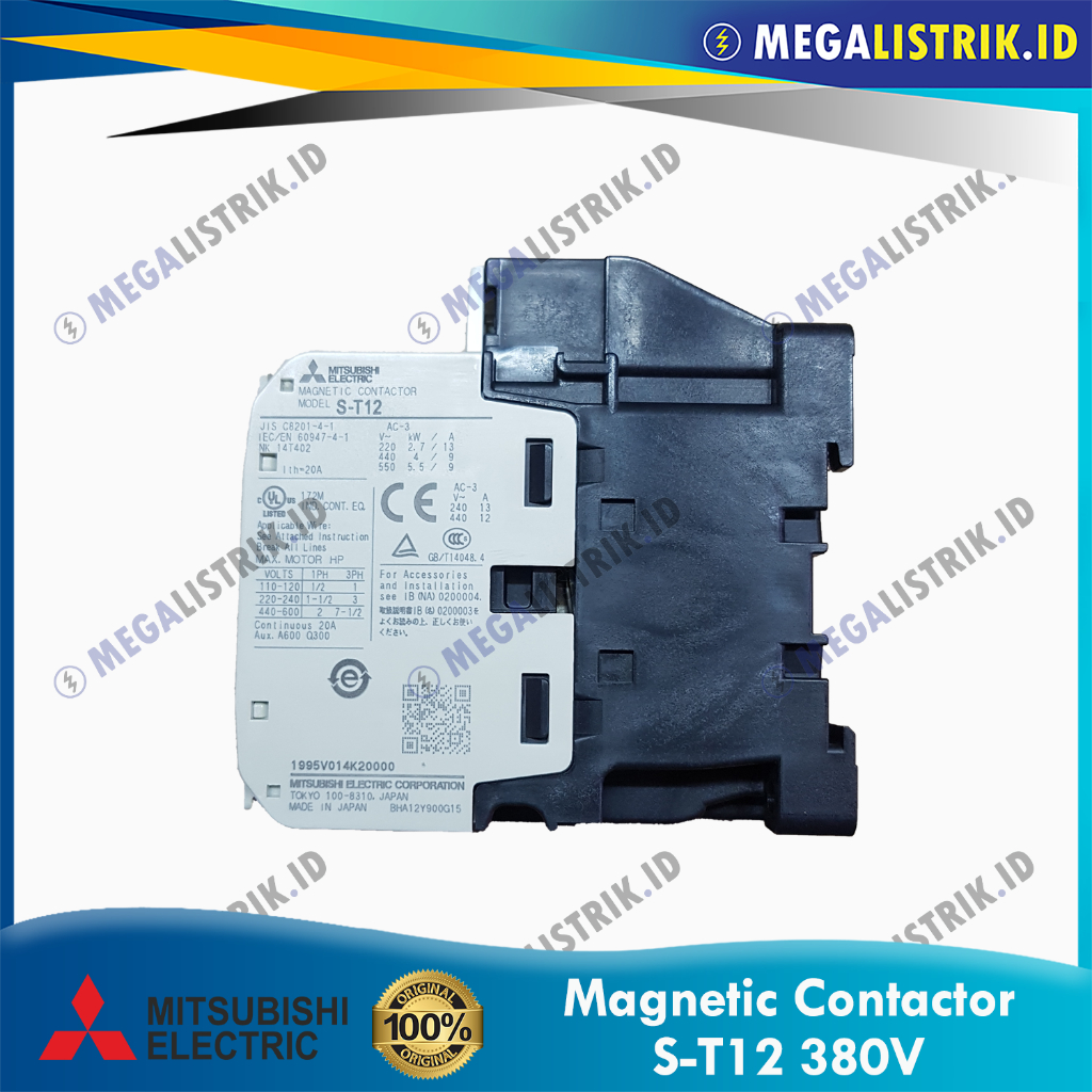 Jual MITSUBISHI KONTAKTOR S-T12 380V AC / MAGNETIC CONTACTOR S-T 12 ...