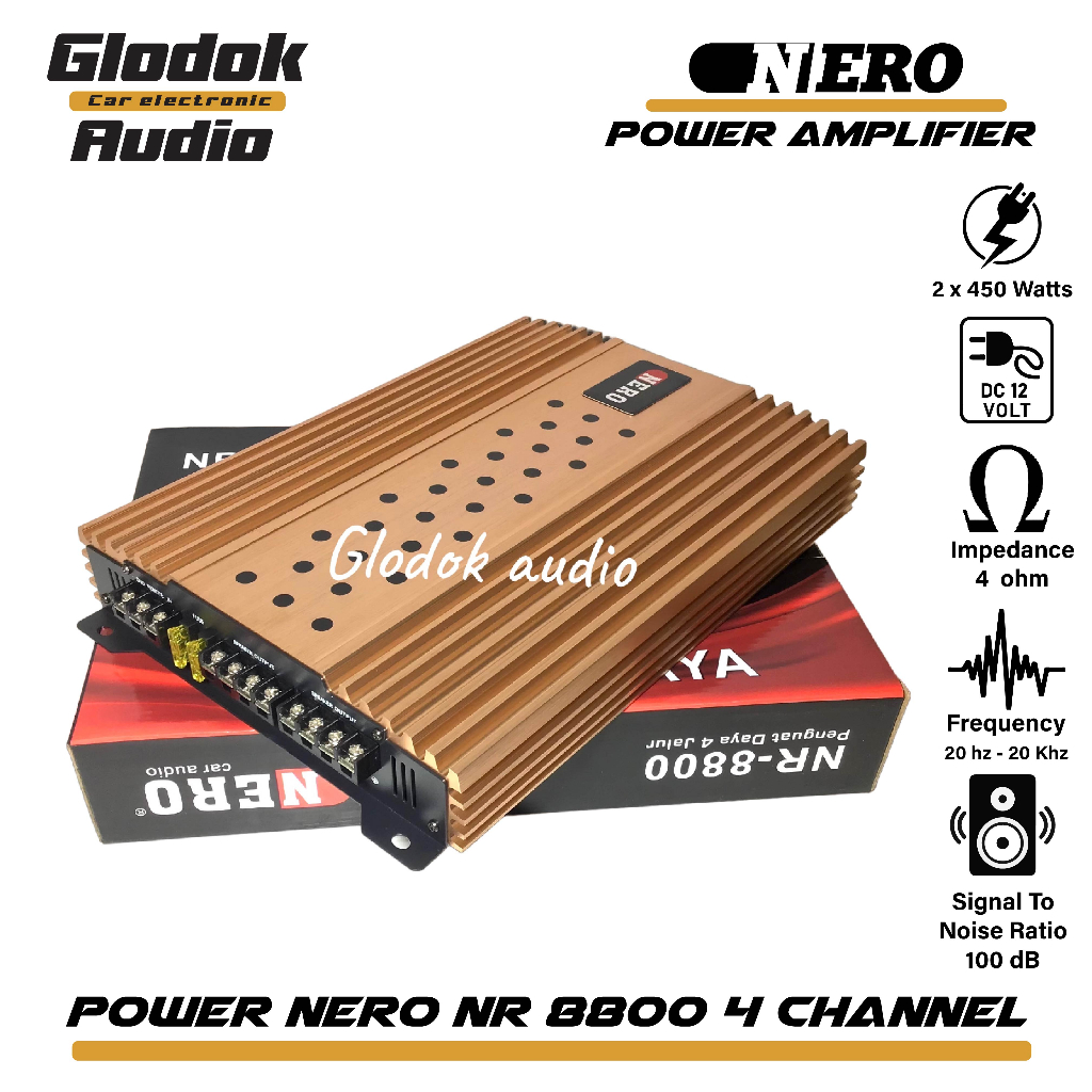 Jual Power audio mobil NERO NR 8800 Amplifier mobil Mosfet 4 chanel ...