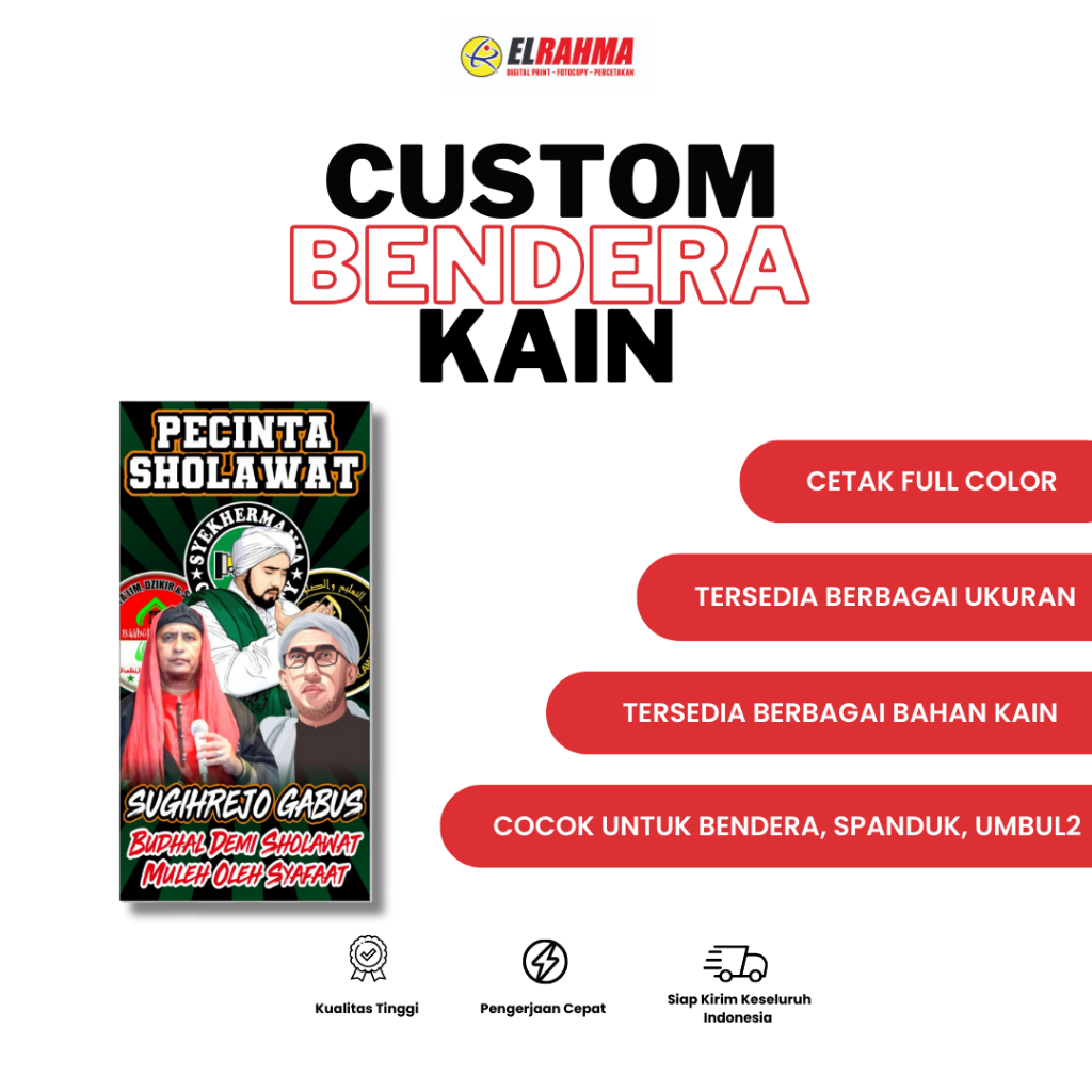 Jual Cetak Custom Bendera Kain Bendera Spanduk Kain Umbul Umbul