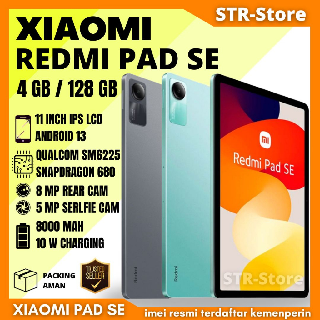 Xiaomi Redmi Pad SE Lavender Purple 128GB 6GB RAM WiFi Smart Tablet  Qualcomm SM6225 Snapdragon 680 4G 11.0 Inches DISPLAY 11.0 inches,  Processor Qualcomm SM6225 Snapdragon 680 4G FRONT CAMERA 5MP REAR