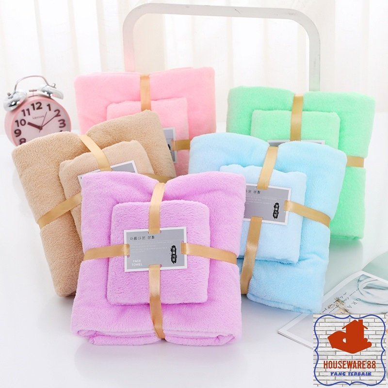Jual Paket Handuk Set 2in1 60x120 & 30x60 Handuk korea Mandi Dan Wajah ...