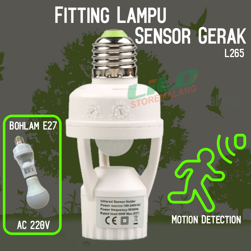 Jual Fitting lampu sensor gerak motion otomatis smart home bohlam E27 ...
