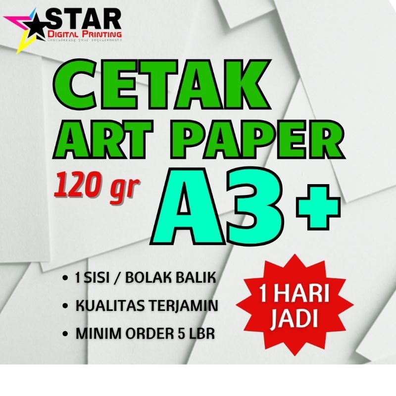 Jual CETAK ART PAPER 120GR A3+ CUSTOM FULL COLOUR TERMURAH Shopee Indonesia