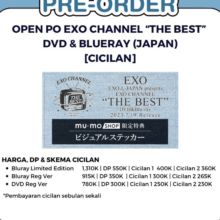 Jual EXO CHANNEL THE BEST DVD DAN BLURAY JAPAN CICILAN | Shopee